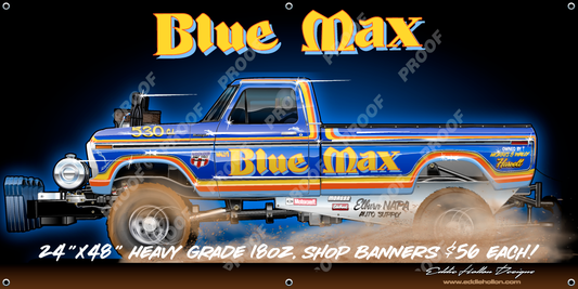 48X24 Shop Banner Blue Max 1984