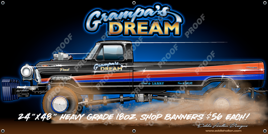 48X24 Shop Banner Grandpa's Dream