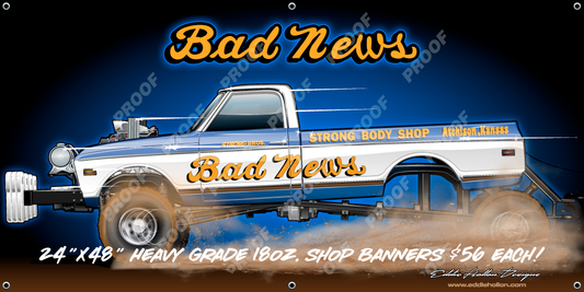 48X24 Shop Banner Bad News