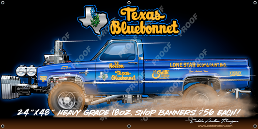 48X24 Shop Banner Texas Bluebonnet 1984