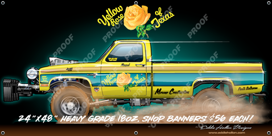 48X24 Shop Banner Yellow Rose 1986